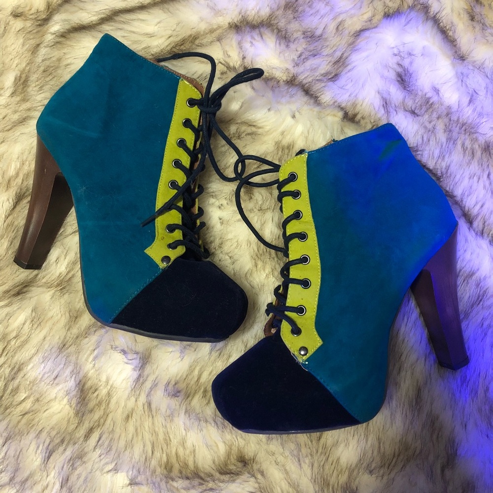 Funky Psychedelic Jeffery Star Platform Booties